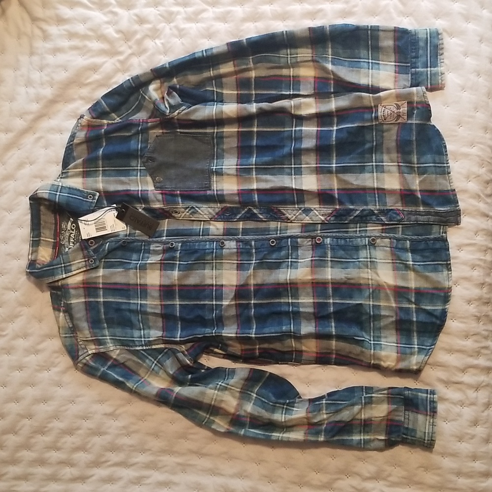 BNWT Buffalo David Bitton Men's Buttoned Shirt Size M